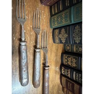 3 Antique Primitive Civil War Era 4-Prong Fork